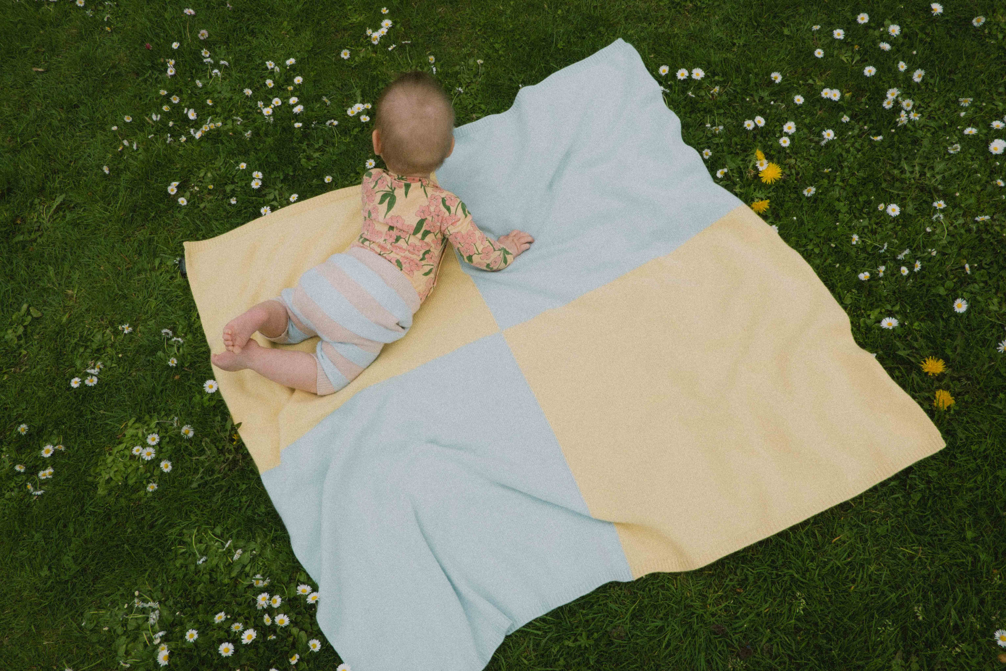 Wolke Sophie Baby Blanket - Vanilla & Aqua