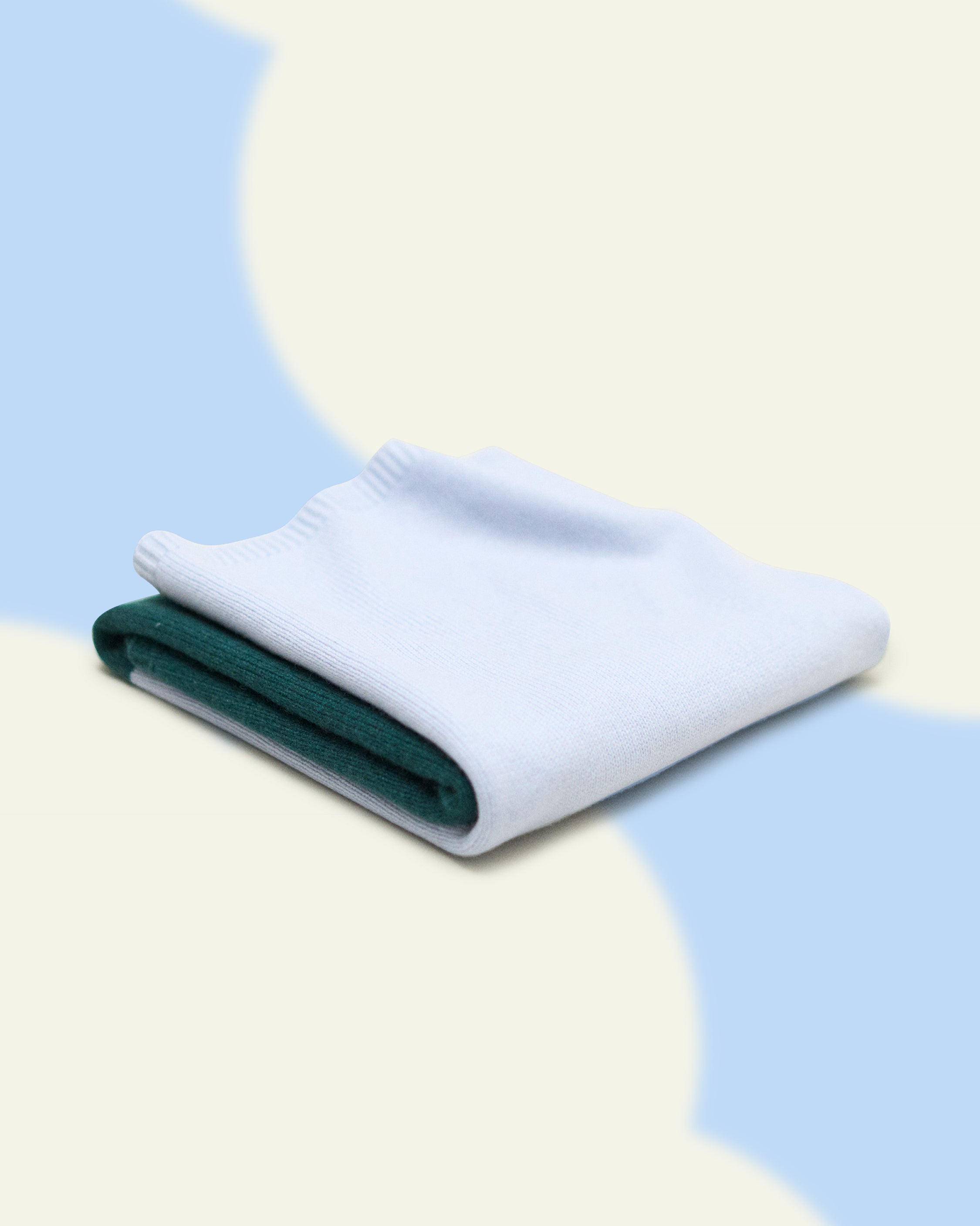 Wolke Peppi Baby Blanket - Azure and Dark Green