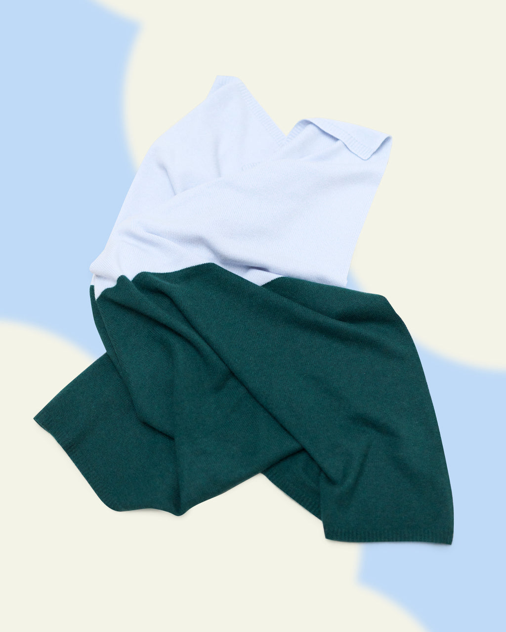 Wolke Peppi Baby Blanket - Azure and Dark Green