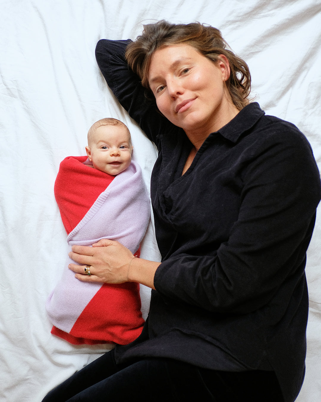 Wolke Lea Baby Blanket - Lava and Syringa