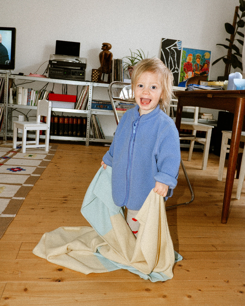 Wolke Sophie Baby Blanket - Vanilla & Aqua